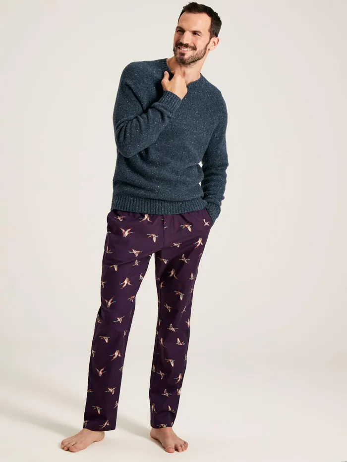 Joules The Dozer 8211 Purple Mallards Printed Pyjamas Bottoms Men Nightwear