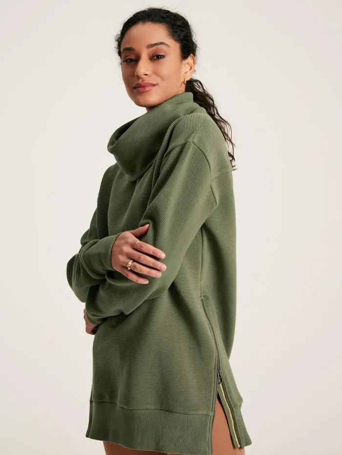Joules Willow 8211 Green Cowl Neck Sweatshirt Women Sweatshirts and Hoodies