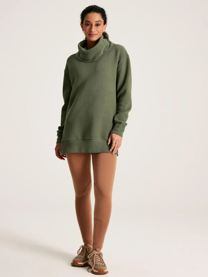 Joules Willow 8211 Green Cowl Neck Sweatshirt Women Sweatshirts and Hoodies
