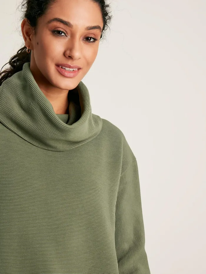 Joules Willow 8211 Green Cowl Neck Sweatshirt Women Sweatshirts and Hoodies