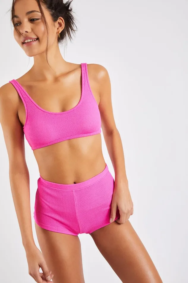 Justin and Naza Scrunchy Pink Twopiece Bikini Pink Women Banana Moon Bralette Justin and Naza Scrunchy Pink Twopiece Bikini Pink Women Banana Moon Bralette