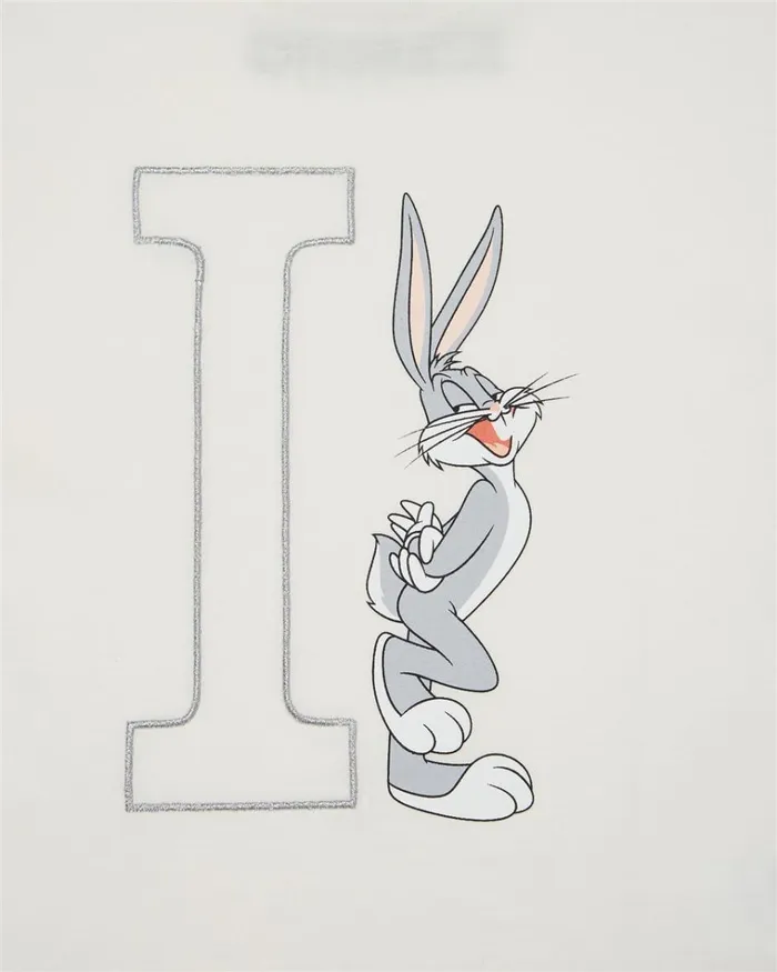 Kids GIRL FW24 Iceberg White Crew Neck Short Sleeve TShirt With Iceberg And Bugs Bunny Monogram Kids GIRL FW24 Iceberg White Crew Neck Short Sleeve TShirt With Iceberg And Bugs Bunny Monogram