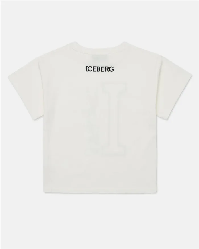 Kids GIRL FW24 Iceberg White Crew Neck Short Sleeve TShirt With Iceberg And Bugs Bunny Monogram Kids GIRL FW24 Iceberg White Crew Neck Short Sleeve TShirt With Iceberg And Bugs Bunny Monogram