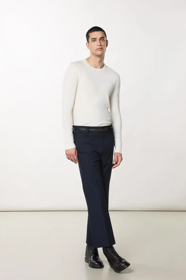 Knitwear Men Patrizia Pepe Slim Fit Wool Sweater Ivory White
