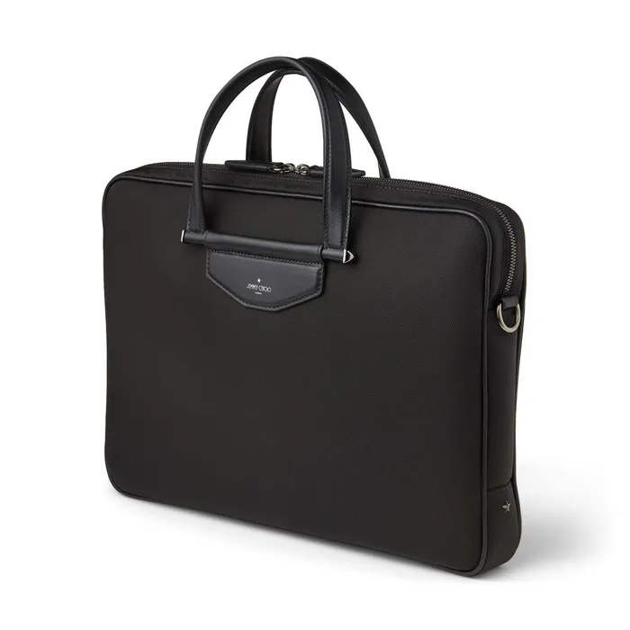 Knox Black Nylon Briefcase With Gel Laptop Pocket Black Men JIMMY CHOO Bags