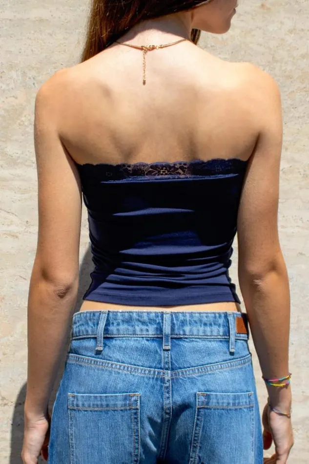 Lace Bandeau Top Women Subdued Tops