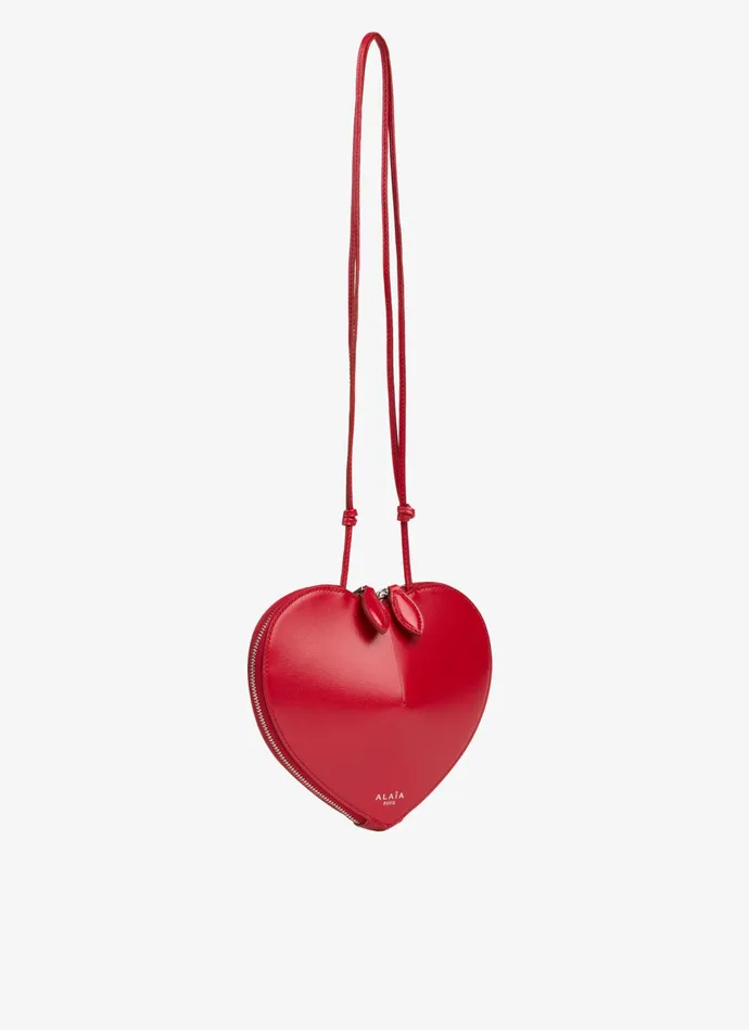 Lacquer Red Le Cur Bag In Calfskin Women Alaa Mini Bags