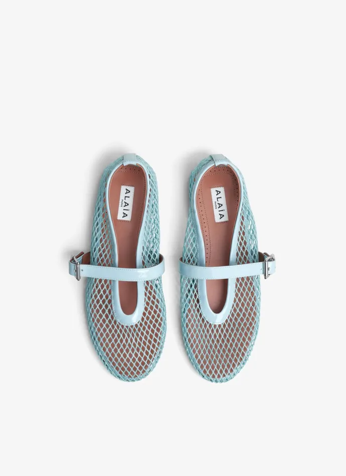 Lagoon Blue BALLET FLATS IN FISHNET Women Alaa Flat Shoes