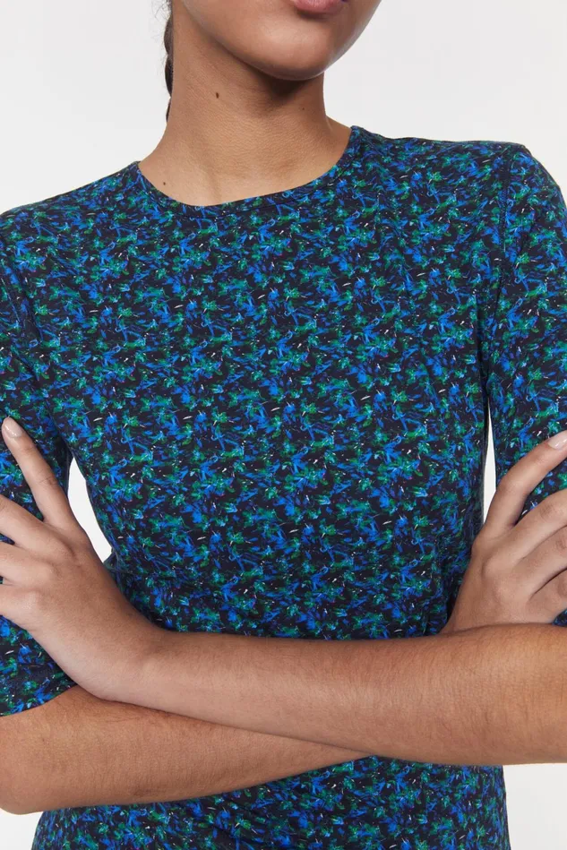 Lancelot Floral Jersey Top Black Cobalt Women Rodebjer Tops