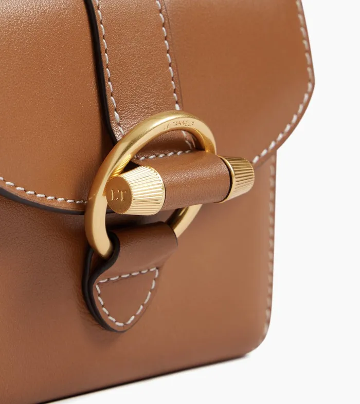 Le Tanneur Card Holder Women Card Holder With Detachable Shoulder Strap In Smooth Leather Brown Tan