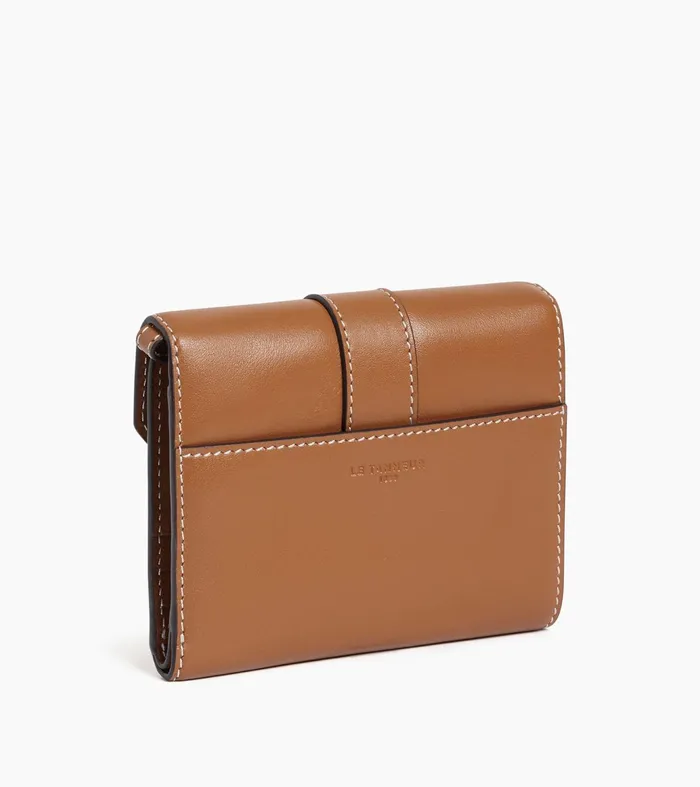 Le Tanneur Card Holder Women Card Holder With Detachable Shoulder Strap In Smooth Leather Brown Tan