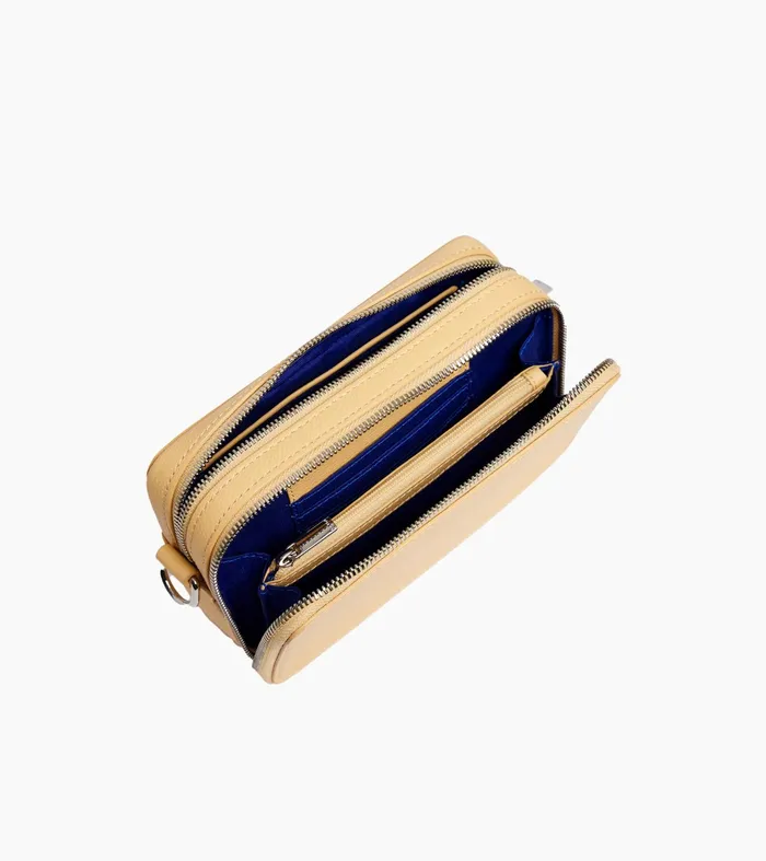 Le Tanneur Crossbody Bags Men Small 2Compartment Shoulder Bag In Grained Leather Aurora Yellow