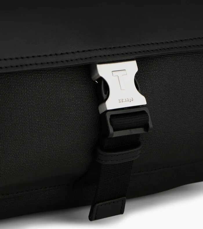 Le Tanneur Crossbody Bags Men Small Bag With Crossbody Strap In Coated Canvas Black