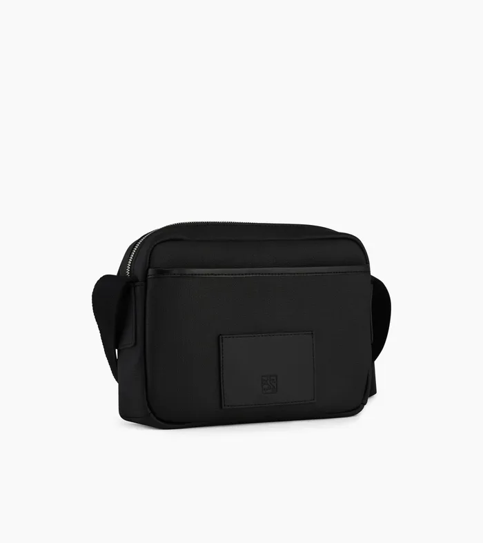 Le Tanneur Crossbody Bags Men Small Bag With Crossbody Strap In Coated Canvas Black