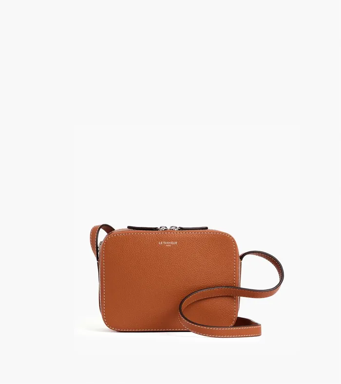 Le Tanneur Crossbody Bags Women Small Cross Body Pebbled Leather Bag Brown Tan