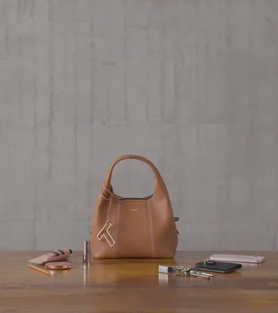 Le Tanneur Crossbody Bags Women Small Handbag In Grained Leather Powder Pink