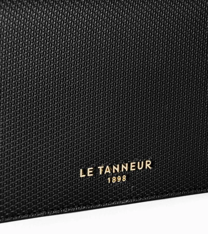 Le Tanneur Pouches and Belt Bags Women Clutch With Flap Closure And Removable Crossbody Strap In Signature T Leather Black Le Bleu