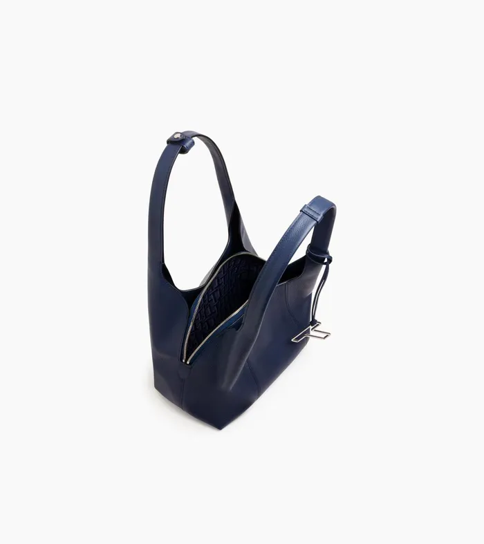 Le Tanneur Totes and Shoulder Bags Women MediumSized Shoulder Bag In Grained Leather Twilight Blue