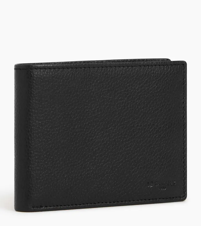 Le Tanneur Wallets Men Horizontal Zipped Wallet With 2 Gussets In Grained Leather Black