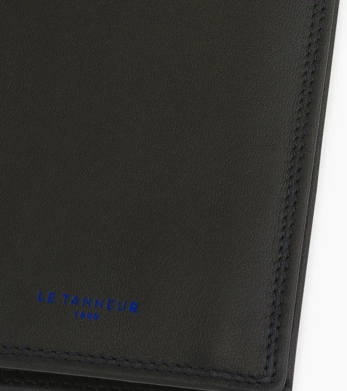 Le Tanneur Wallets Men Small Wallet With Zipped Pocket And 2 Shutters In Smooth Leather Black
