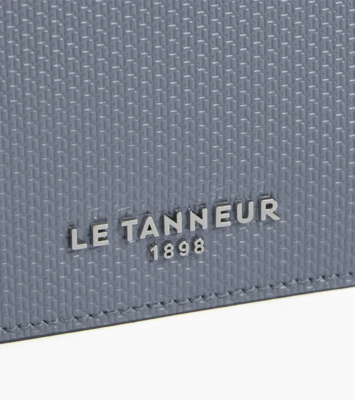 Le Tanneur Wallets Men TwoFold Wallet With Flap Coin Pocket In Signature T Leather Clay Blue