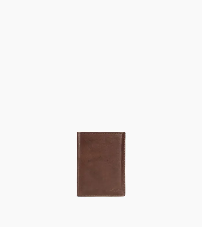 Le Tanneur Wallets Men Vertical Wallet With 3 Shutters In Oiled Leather Brown Le Tanneur Wallets Men Vertical Wallet With 3 Shutters In Oiled Leather Brown
