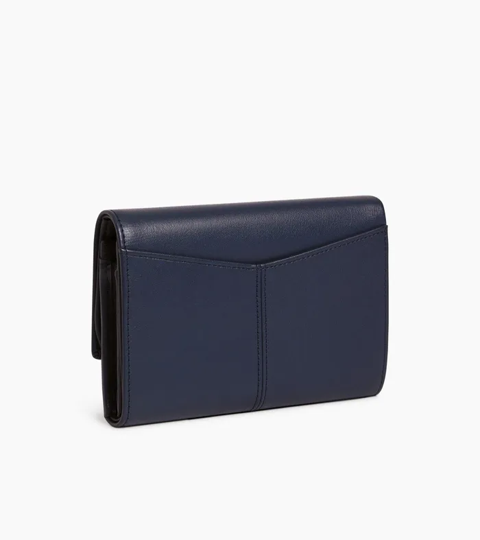 Le Tanneur Wallets Women Large Zipped Wallet In Smooth Leather Twilight Blue