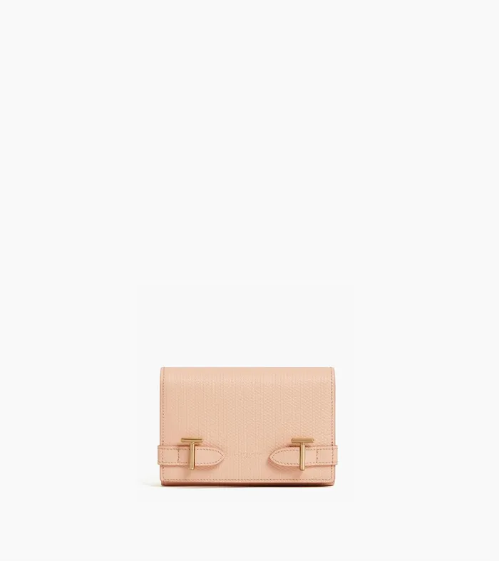 Le Tanneur Wallets Women Wallet In Signature T Leather Powder Pink