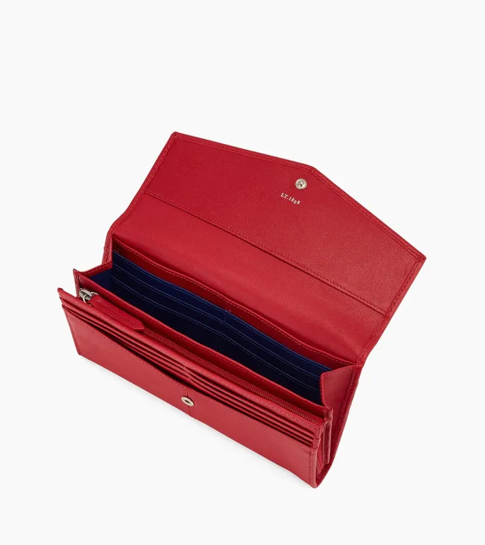 Le Tanneur Wallets Women Zipped Travel Companion In Smooth Leather Garnet Red