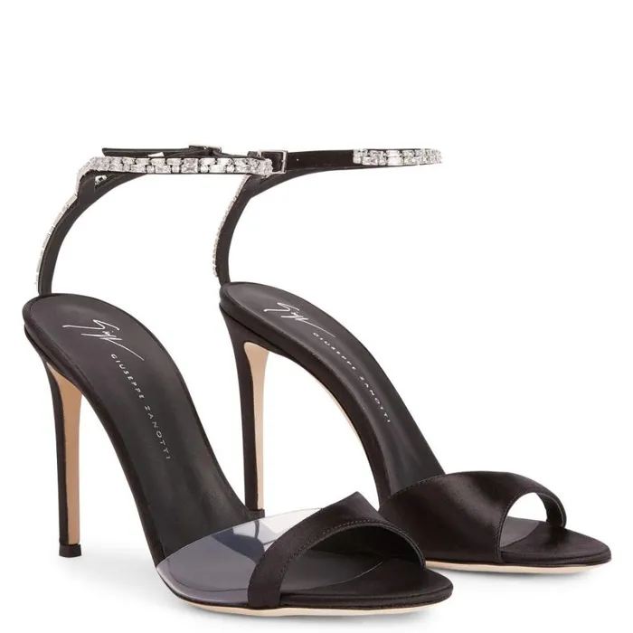 Leeah Crystal Black Women Giuseppe Zanotti Sandals