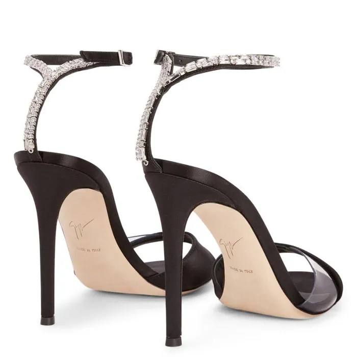 Leeah Crystal Black Women Giuseppe Zanotti Sandals