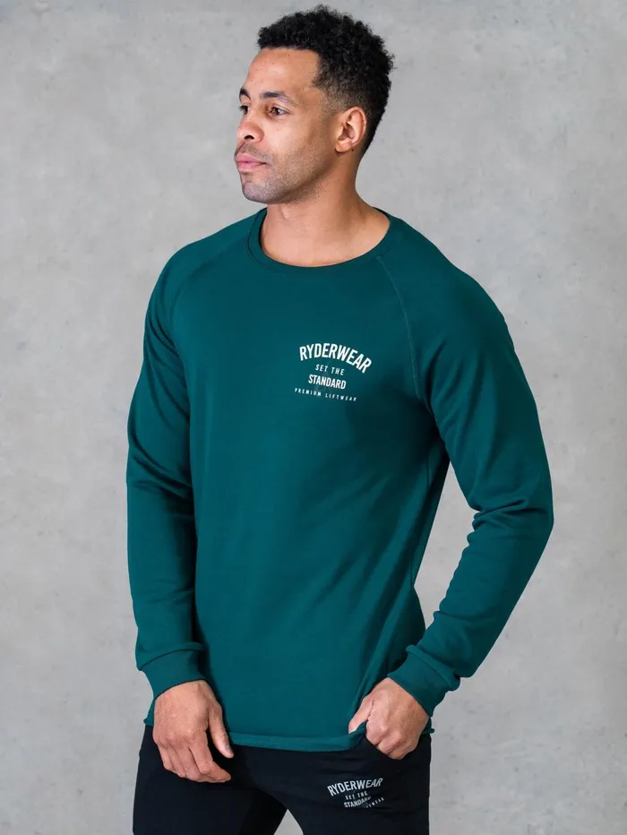 Legacy Crewneck 8211 Emerald Men Ryderwear Sweaters and Hoodies