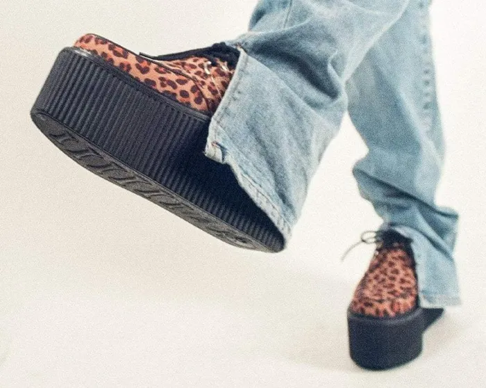 Leopard Fabric Classic Stratocreeper Men TUK Shoes Vegan Leopard Fabric Classic Stratocreeper Men TUK Shoes Vegan