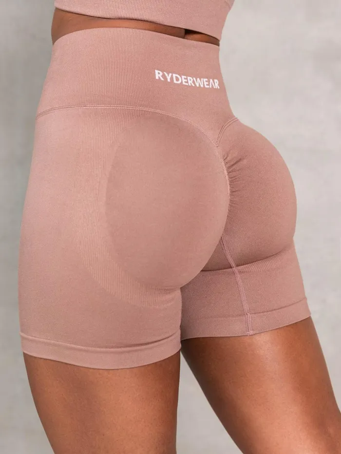Lift BBL Scrunch Seamless Shorts 8211 Almond Women Ryderwear Gym Shorts