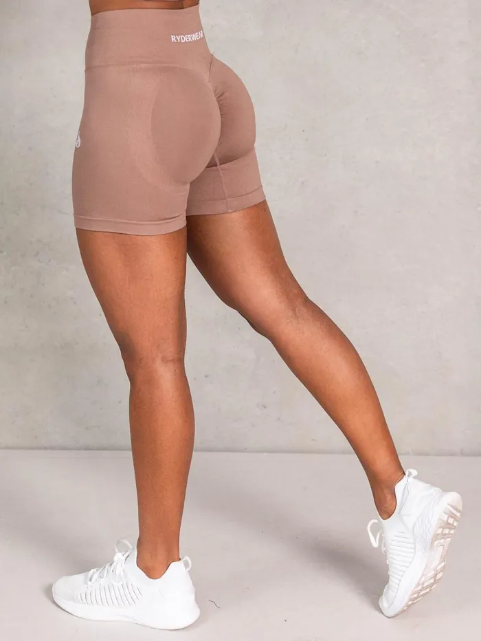 Lift BBL Scrunch Seamless Shorts 8211 Almond Women Ryderwear Gym Shorts