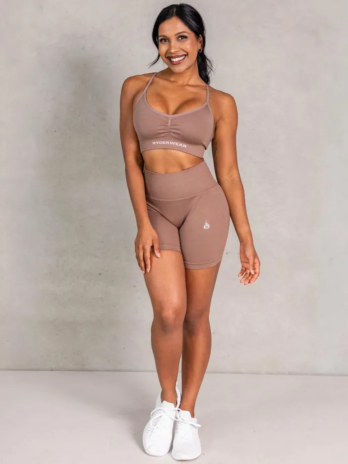 Lift BBL Scrunch Seamless Shorts 8211 Almond Women Ryderwear Gym Shorts