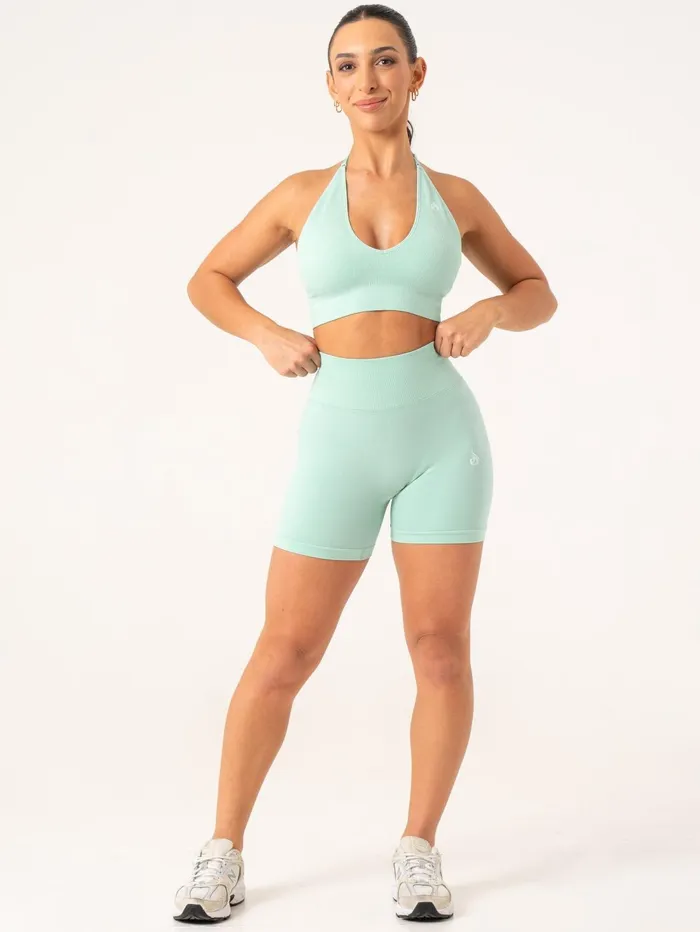 Lift BBL Scrunch Seamless Shorts 8211 Aqua Women Ryderwear Gym Shorts