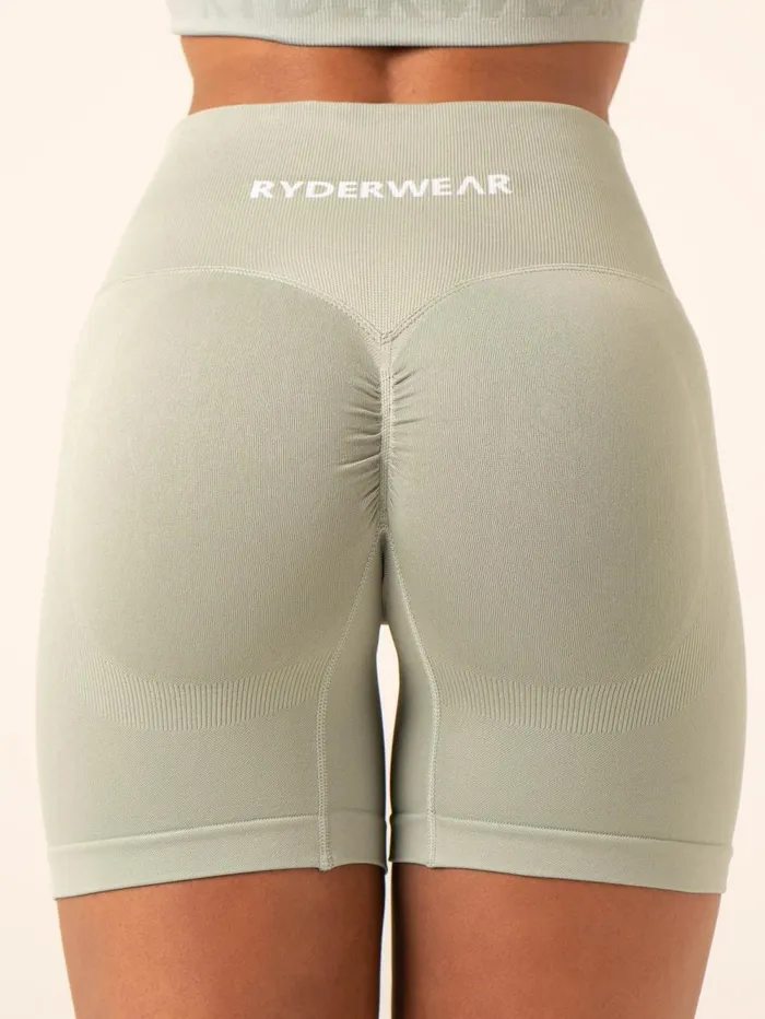 Lift BBL Scrunch Seamless Shorts 8211 Sage Women Ryderwear Gym Shorts