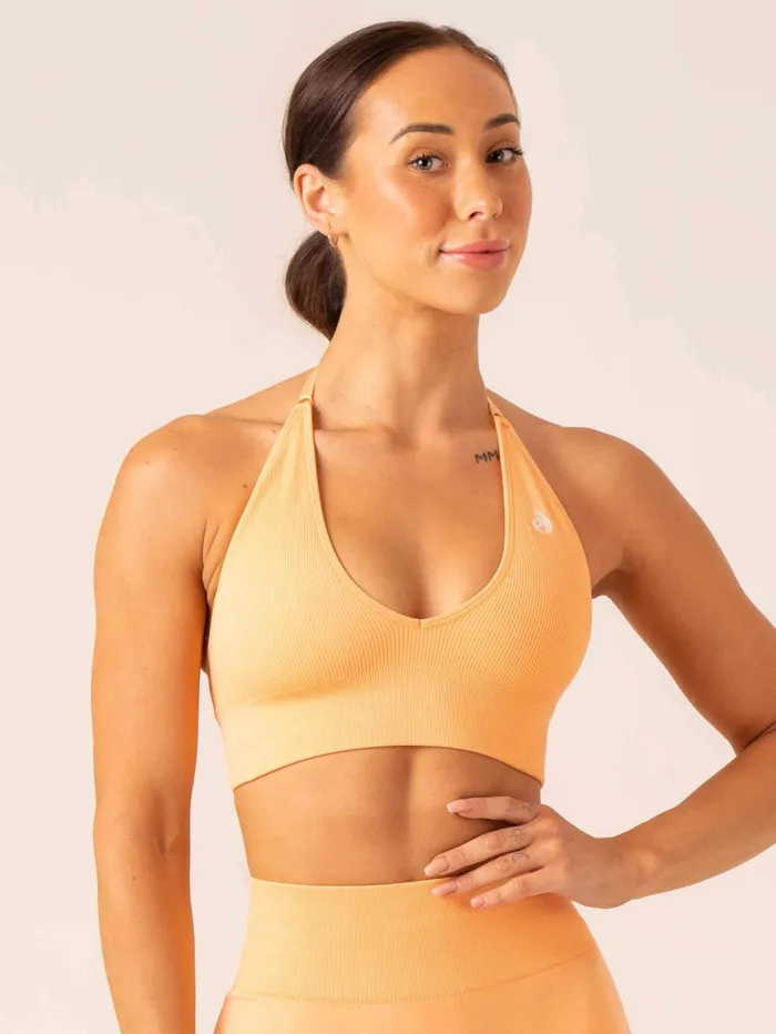 Lift Rib Seamless Halter Sports Bra 8211 Mango Women Ryderwear Sports Bras