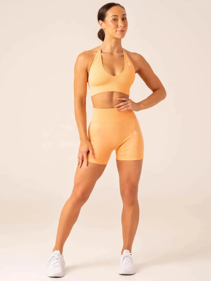 Lift Rib Seamless Halter Sports Bra 8211 Mango Women Ryderwear Sports Bras