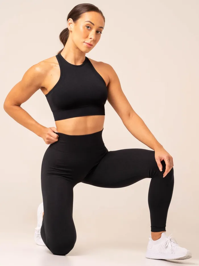 Lift Seamless High Neck Sports Bra 8211 Black Women Ryderwear Sports Bras