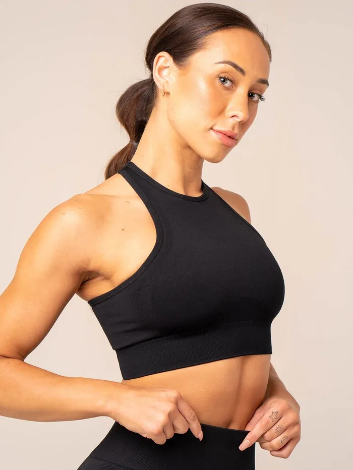 Lift Seamless High Neck Sports Bra 8211 Black Women Ryderwear Sports Bras