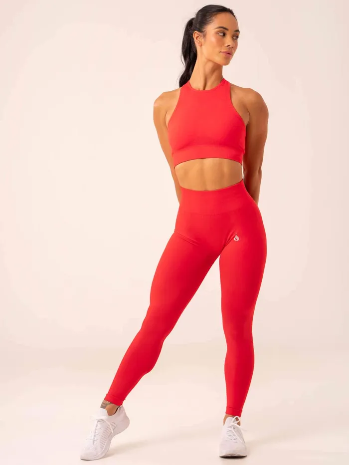 Lift Seamless High Neck Sports Bra 8211 Chilli Women Ryderwear Sports Bras