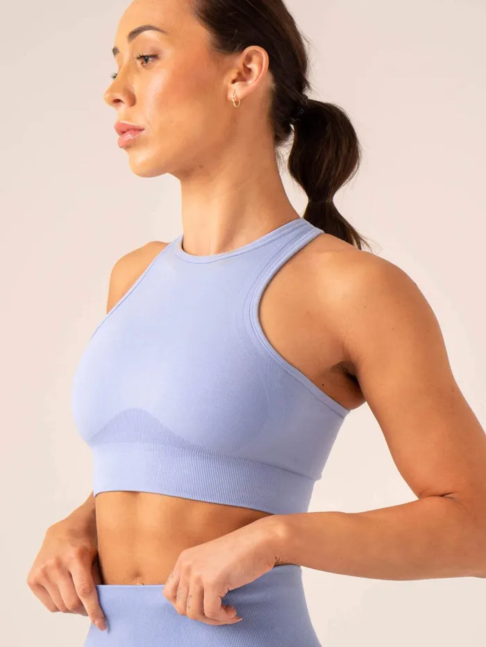 Lift Seamless High Neck Sports Bra 8211 Cornflower Blue Women Ryderwear Sports Bras
