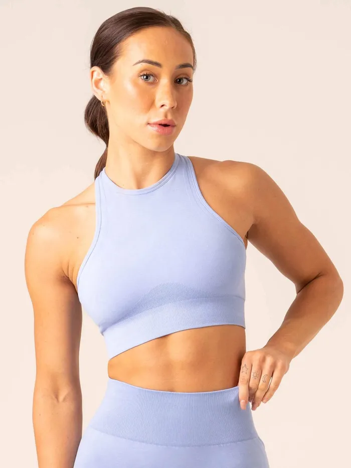 Lift Seamless High Neck Sports Bra 8211 Cornflower Blue Women Ryderwear Sports Bras