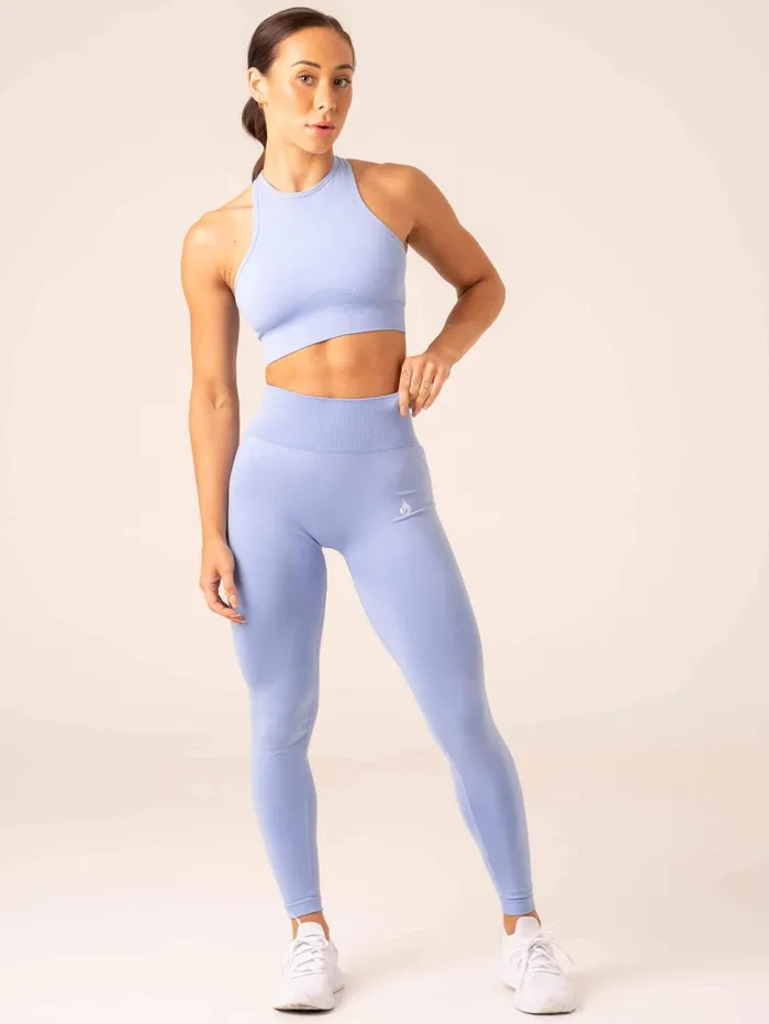 Lift Seamless High Neck Sports Bra 8211 Cornflower Blue Women Ryderwear Sports Bras