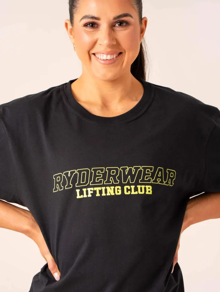 Lifting Club TShirt 8211 Black Women Ryderwear Tops