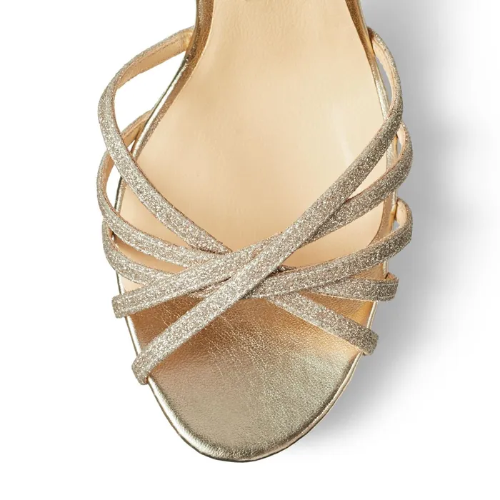 Lilah 100 PlatinumIce Dusty Glitter Platform Sandals Platinum Ice Women JIMMY CHOO Bridal Shoes