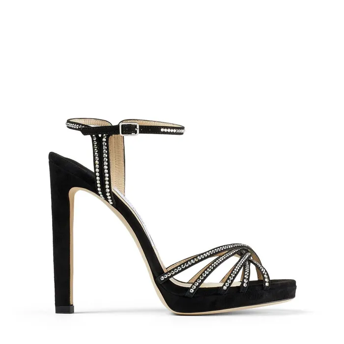Lilah 120 Black Suede Stiletto Sandals With Crystal Embellishment Blackcrystal Women JIMMY CHOO Sandals Lilah 120 Black Suede Stiletto Sandals With Crystal Embellishment Blackcrystal Women JIMMY CHOO Sandals