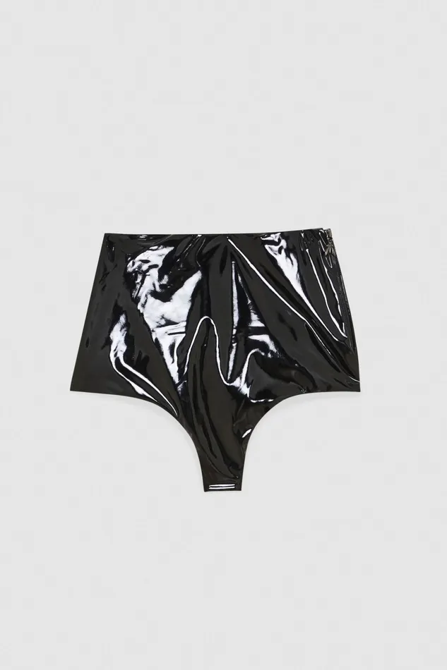 Lingerie Women Patrizia Pepe Vinyl Culotte Shorts Nero